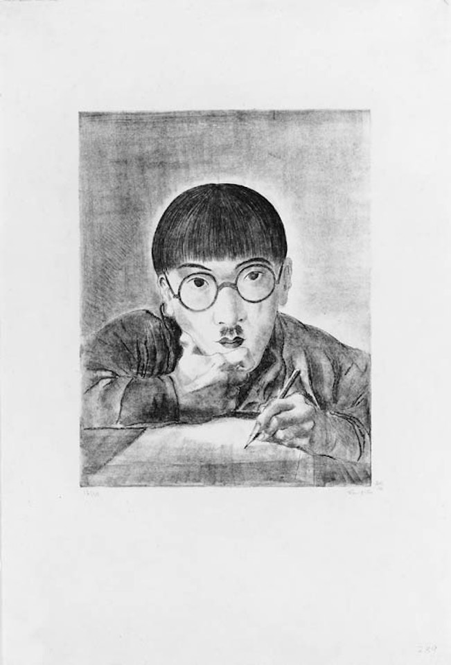 Autoportrait dessinant by Leonard Tsuguharu Foujita