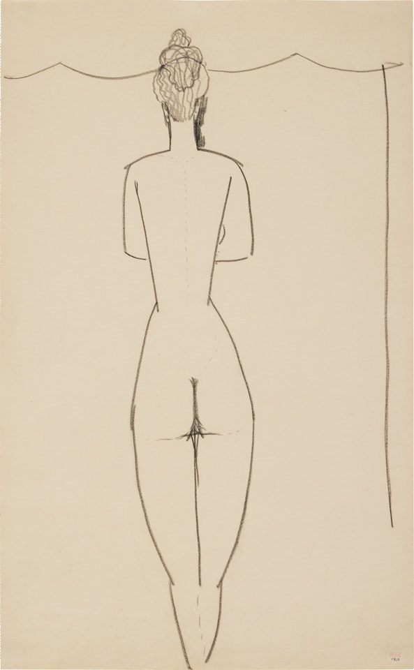 Femme nue vue de dos by Amedeo Modigliani