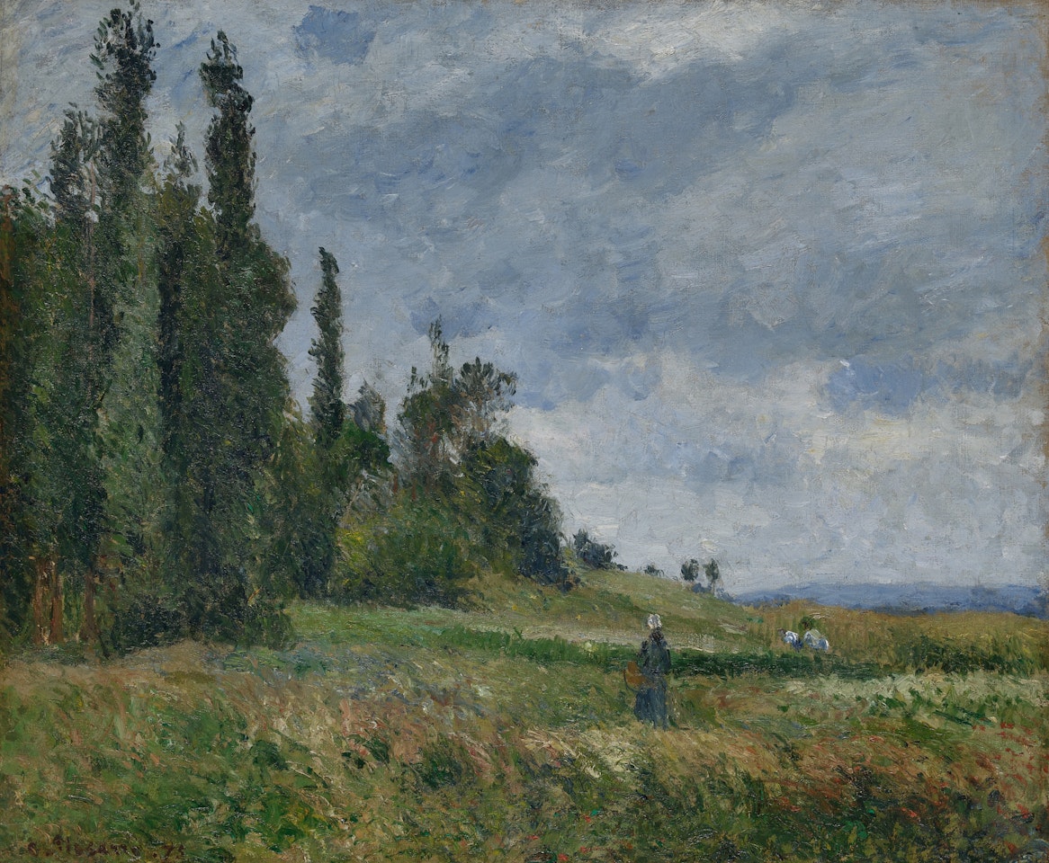 Paysage à Pontoise, temps gris by Camille Pissarro