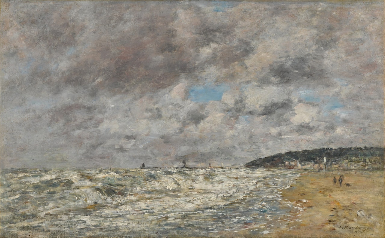 Deauville, le rivage par gros temps by Eugène Boudin