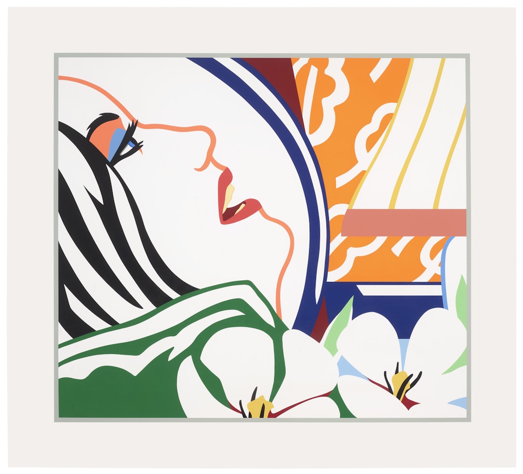 Bedroom Face with Orange Wallpaper by Tom Wesselmann