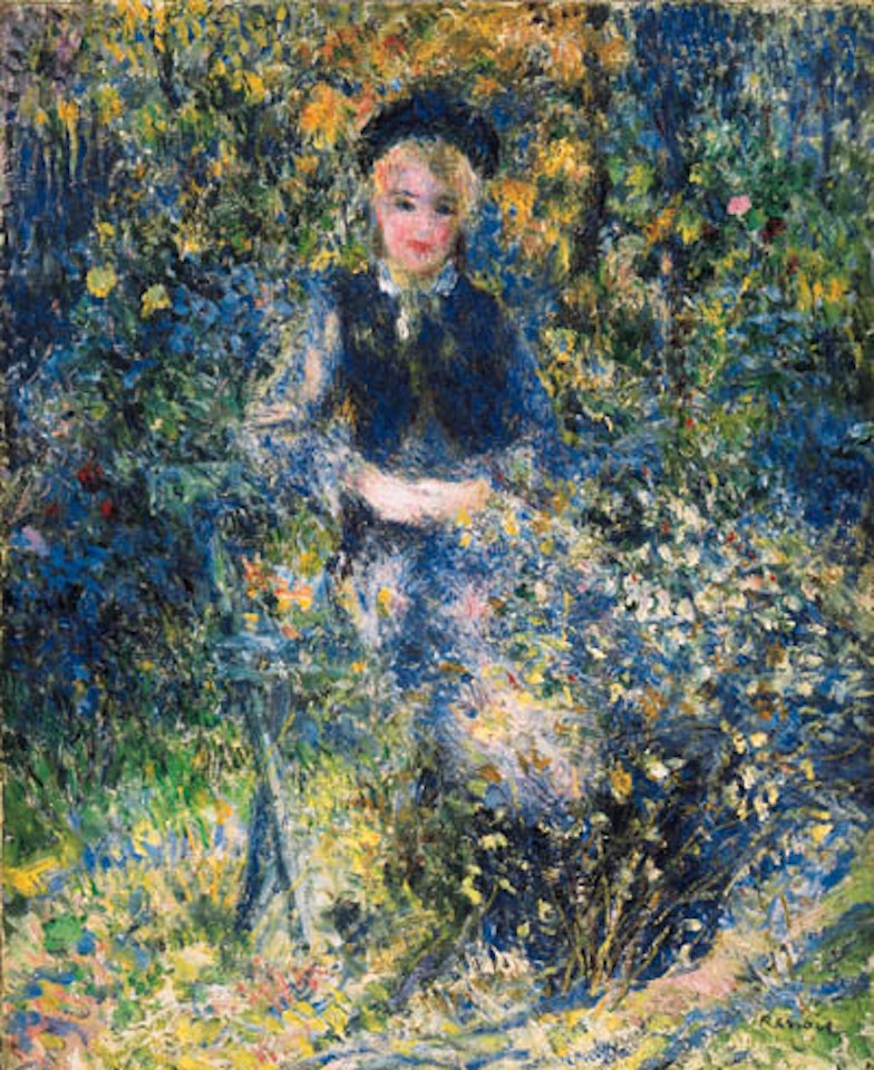 La jeune fille au banc by Pierre-Auguste Renoir
