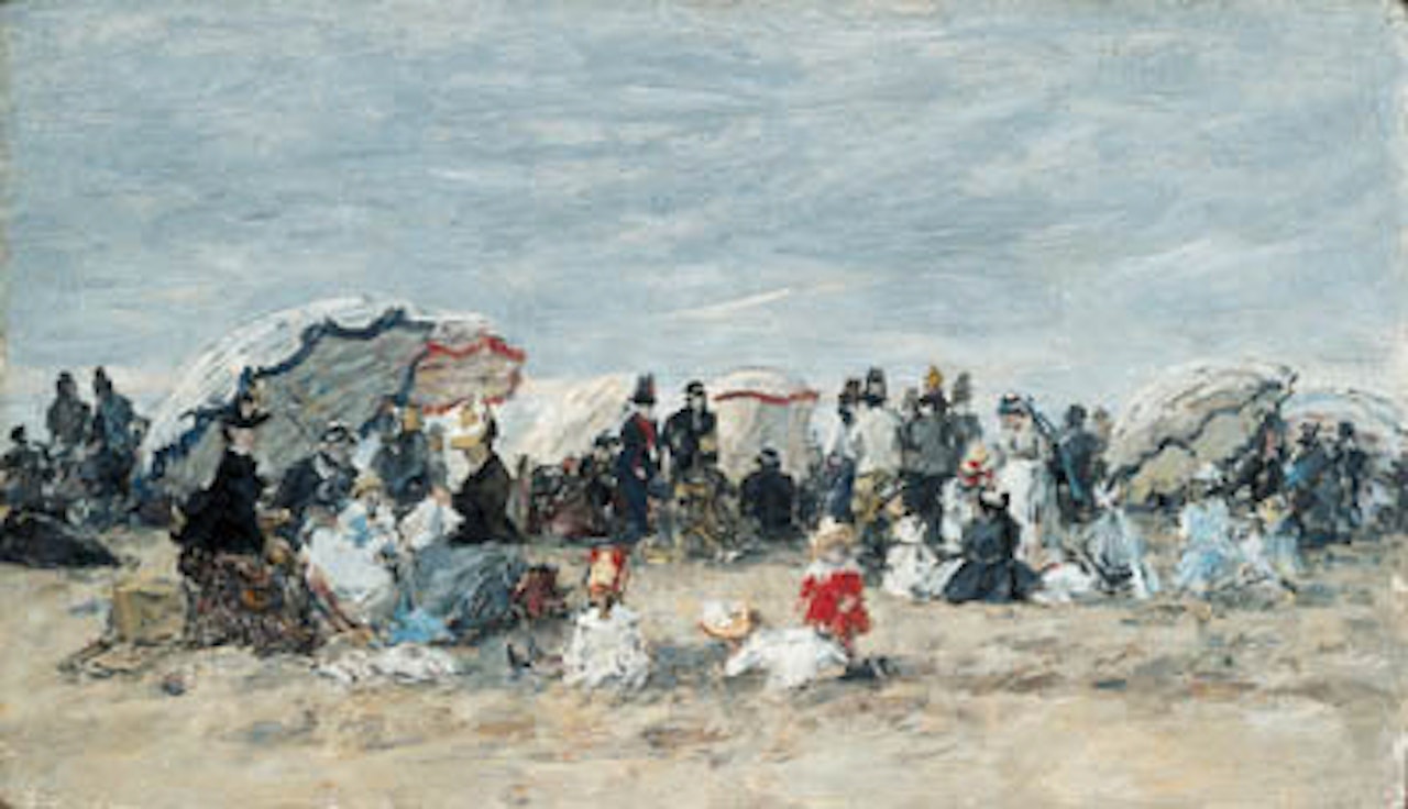 Trouville, scene de plage by Eugène Boudin