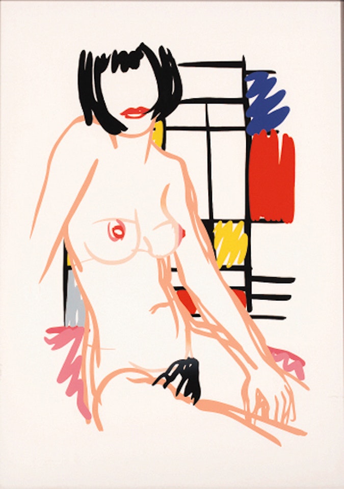Monica sitting with Mondrian by Tom Wesselmann