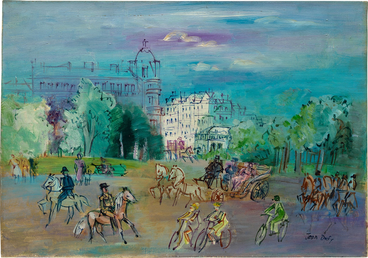Paris, Avenue du bois by Jean Dufy