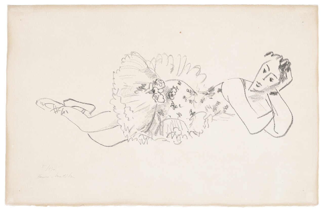 Danseuse allongée, tête accoudée, from: Dix Danseuses by Henri Matisse