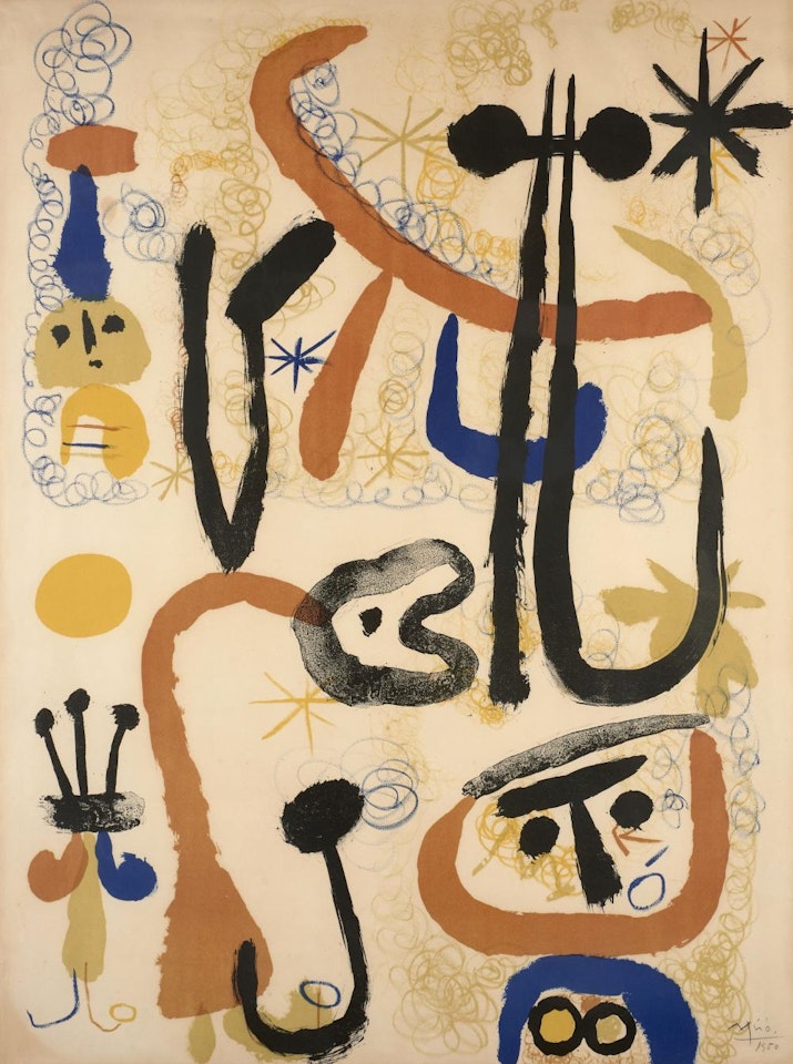 Personnages et animauxeurs by Joan Miró
