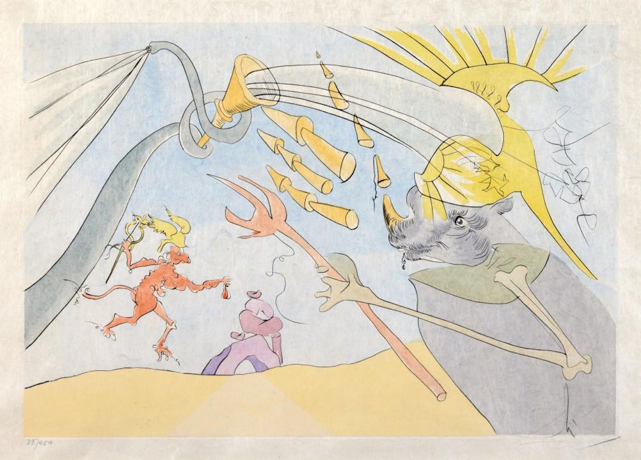 L'éléphant et le singe de Jupiter by Salvador Dali