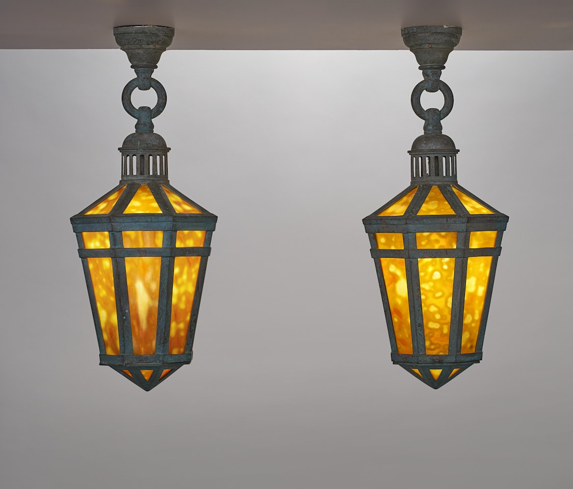 PAIR OF HANGING LANTERNS by Tiffany Studios