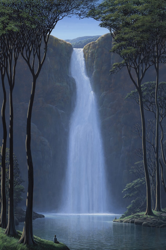 Caída de aguas y contempladores de luces by Tomas Sanchez
