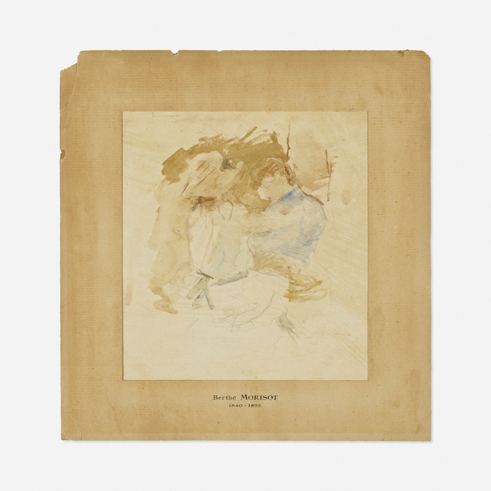 La couture au jardin by Berthe Morisot