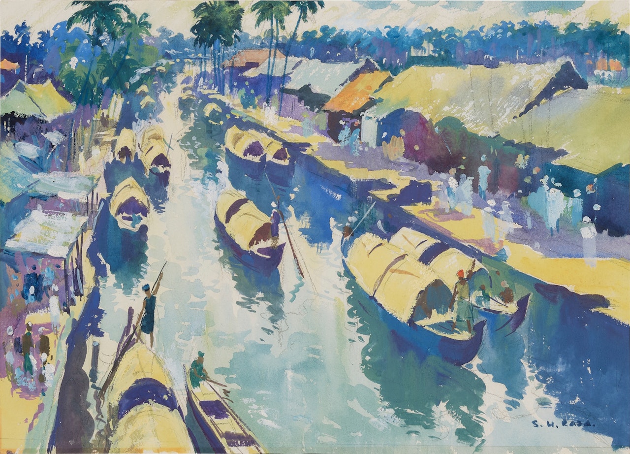 Untitled (Alleppey, Travancore) by Sayed Haider Raza
