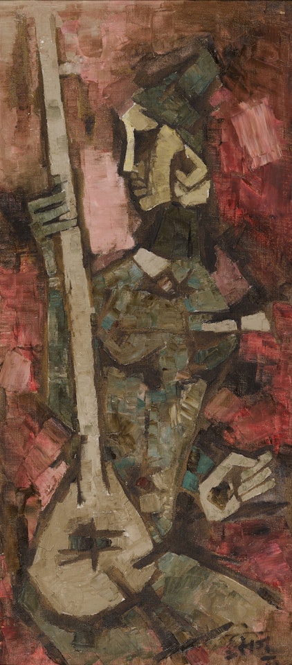 Untitled (Woman with Sitar) by M.F. Husain
