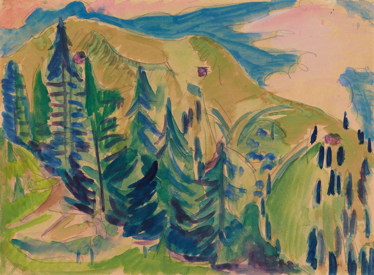 Tannen über dem Sertigtal (Davoser Landschaft) by Ernst Ludwig Kirchner