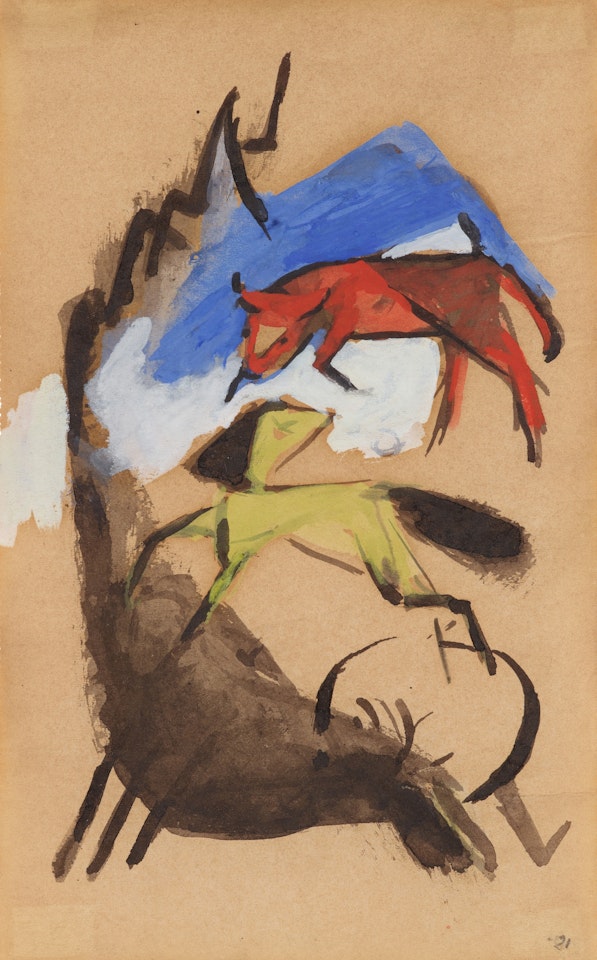 Zitronenpferd und Feuerochse by Franz Marc