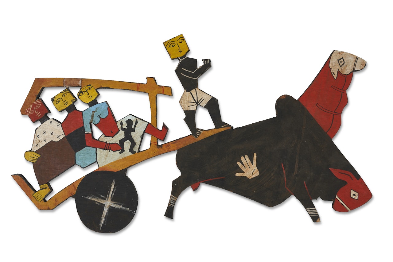 Untitled (Bail Gadi) by M.F. Husain