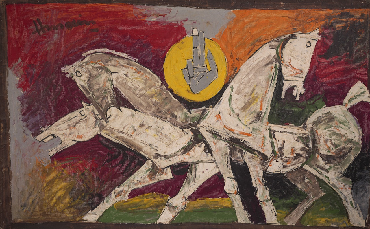 Untitled (Horses) by M.F. Husain