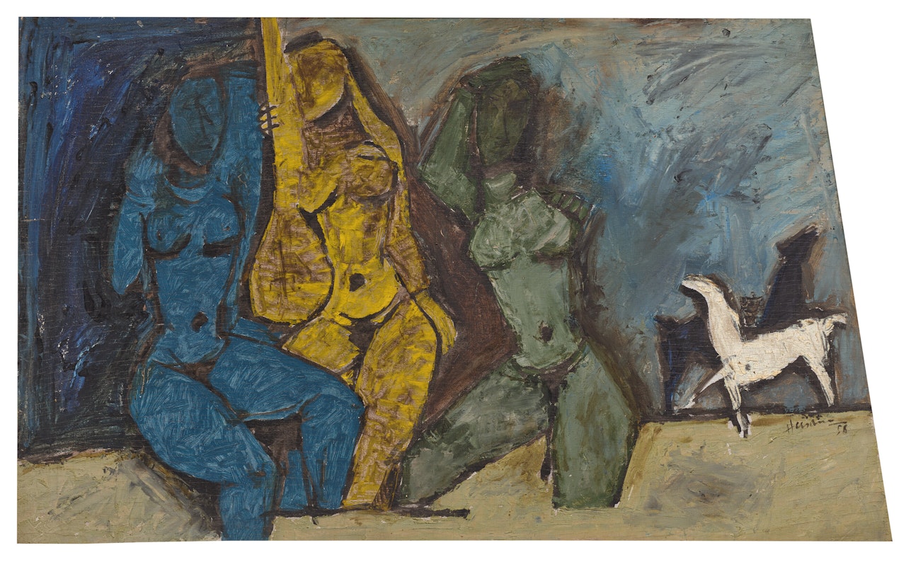 Untitled (Three Women) by M.F. Husain