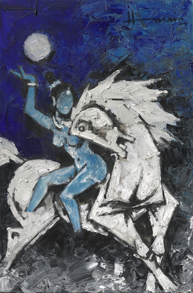 Untitled (Horse and Rider) by M.F. Husain