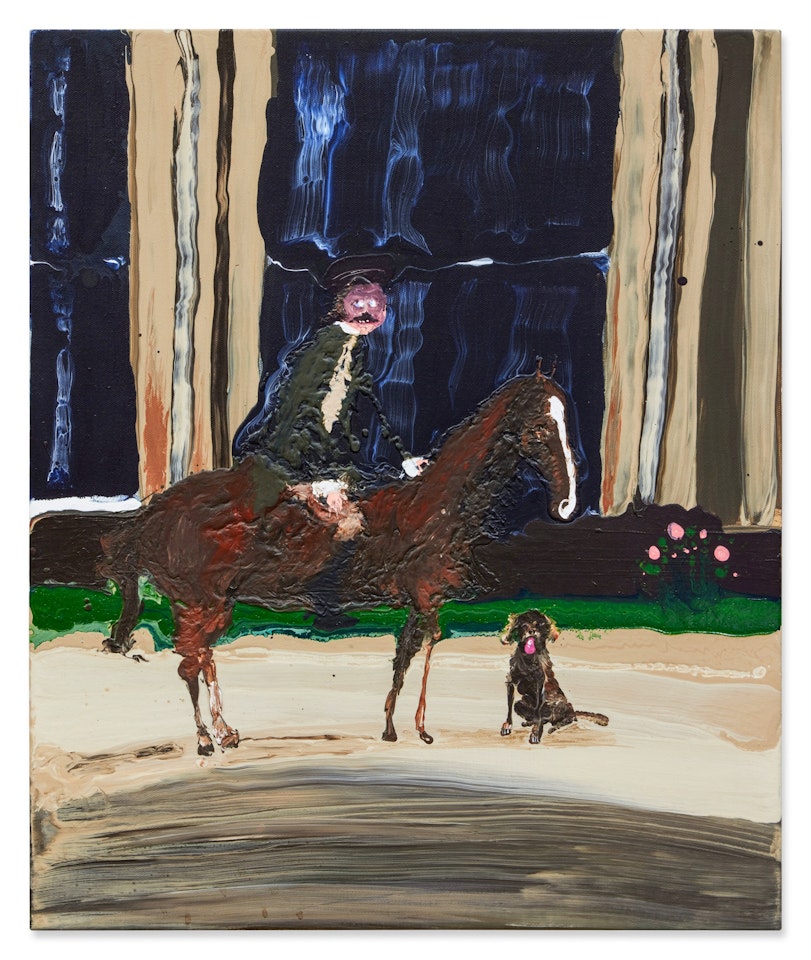 Gentleman on A Horse with His Dog by Genieve Figgis