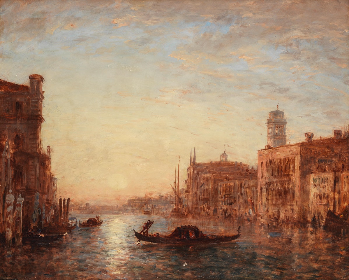 Gondole traversant Le Grand Canal, Venise by Félix Ziem
