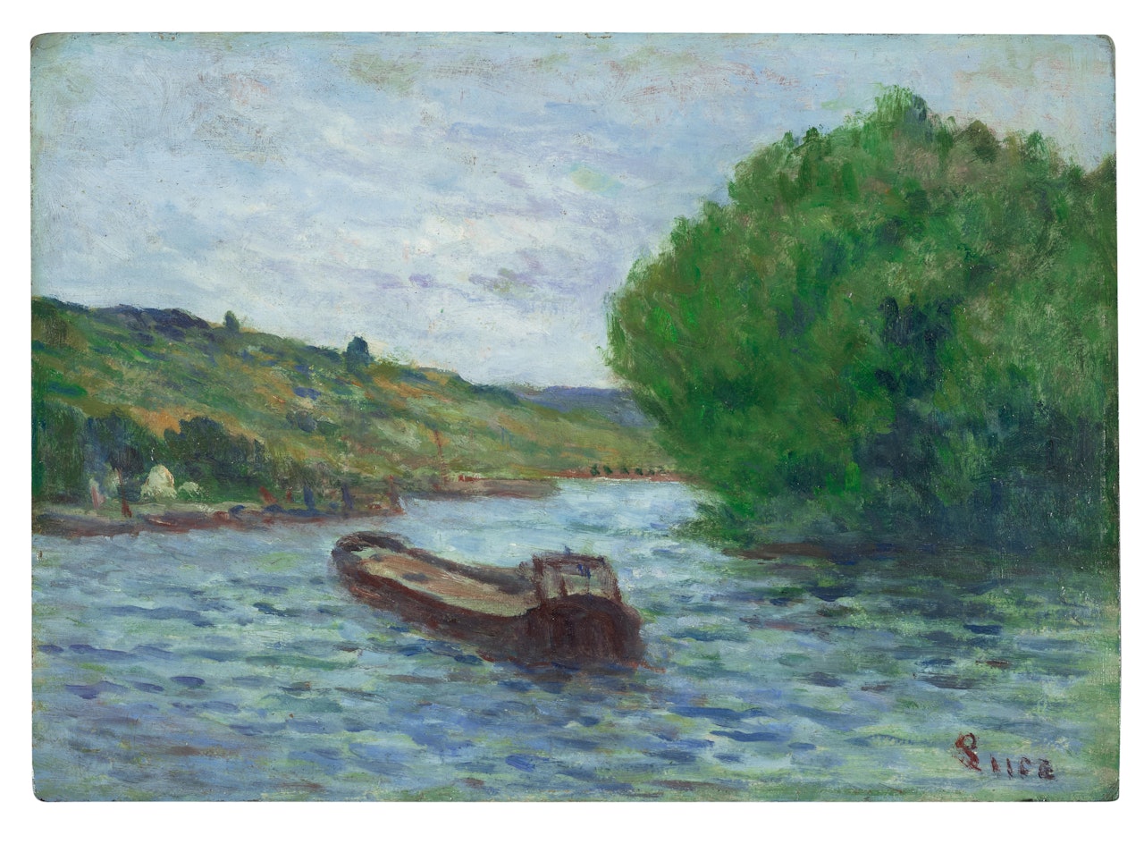 Rolleboise, péniche sur la Seine by Maximilien Luce
