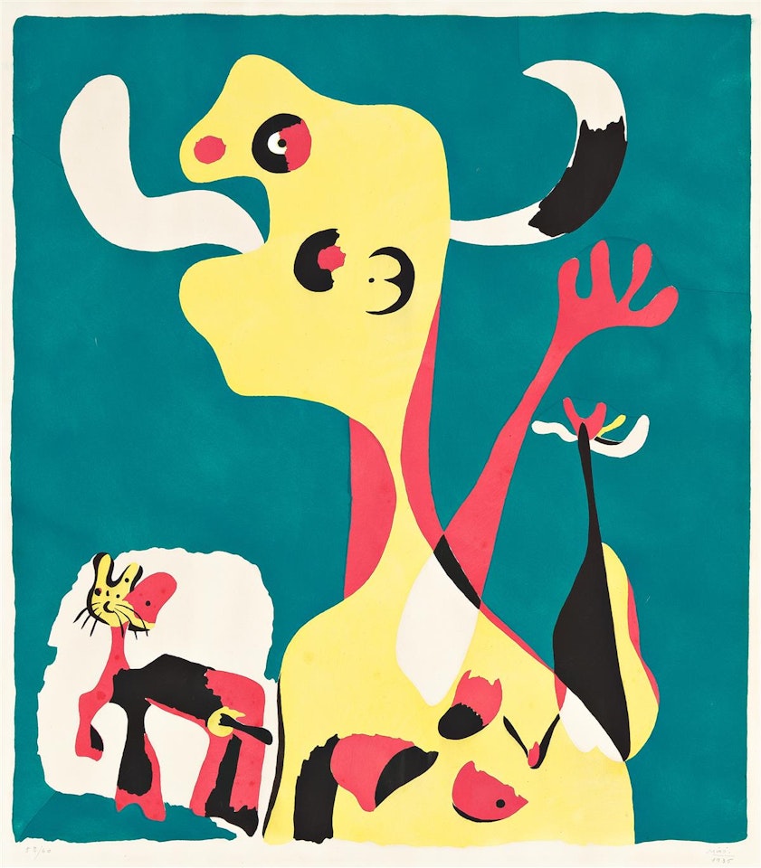 Femme et Chien devant la Lune by Joan Miró