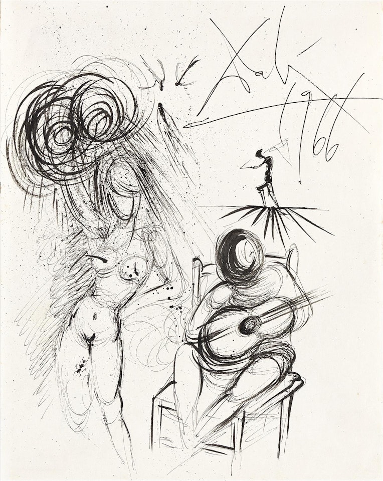 Guitariste et nu by Salvador Dali