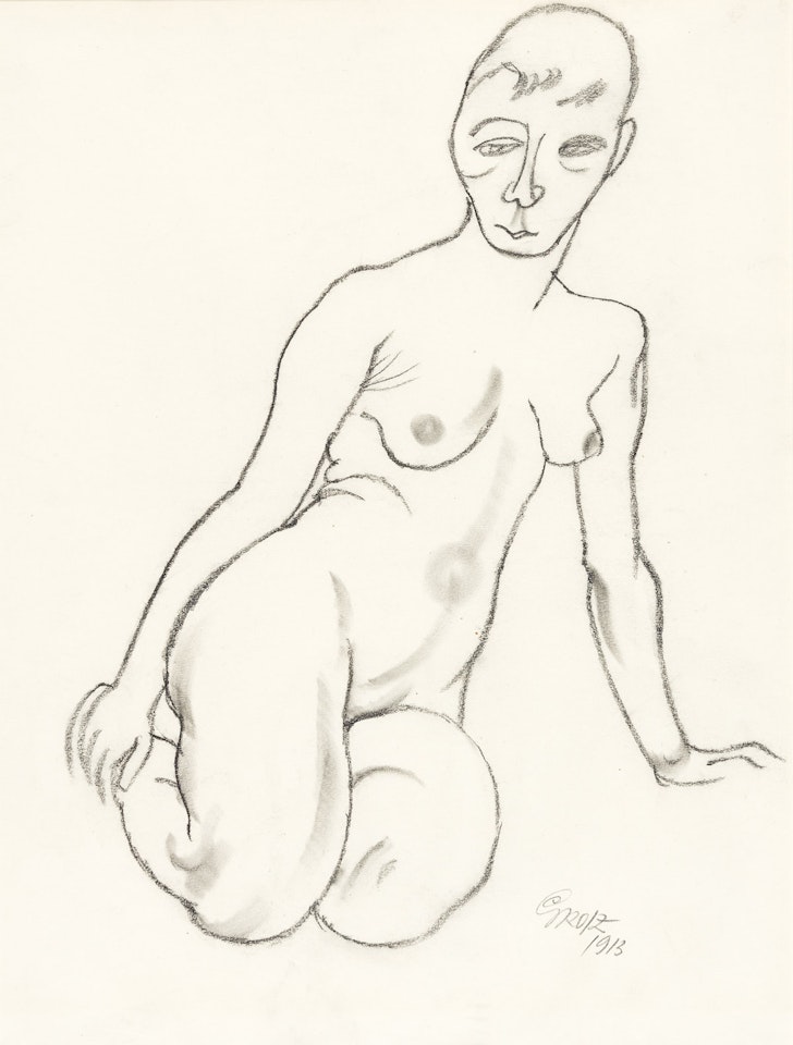 Sitzender weiblicher Akt by George Grosz
