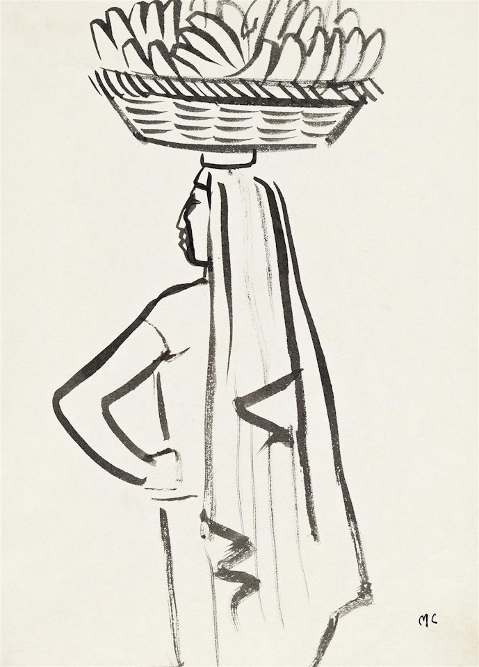 Tehuana con cesta by Miguel Covarrubias