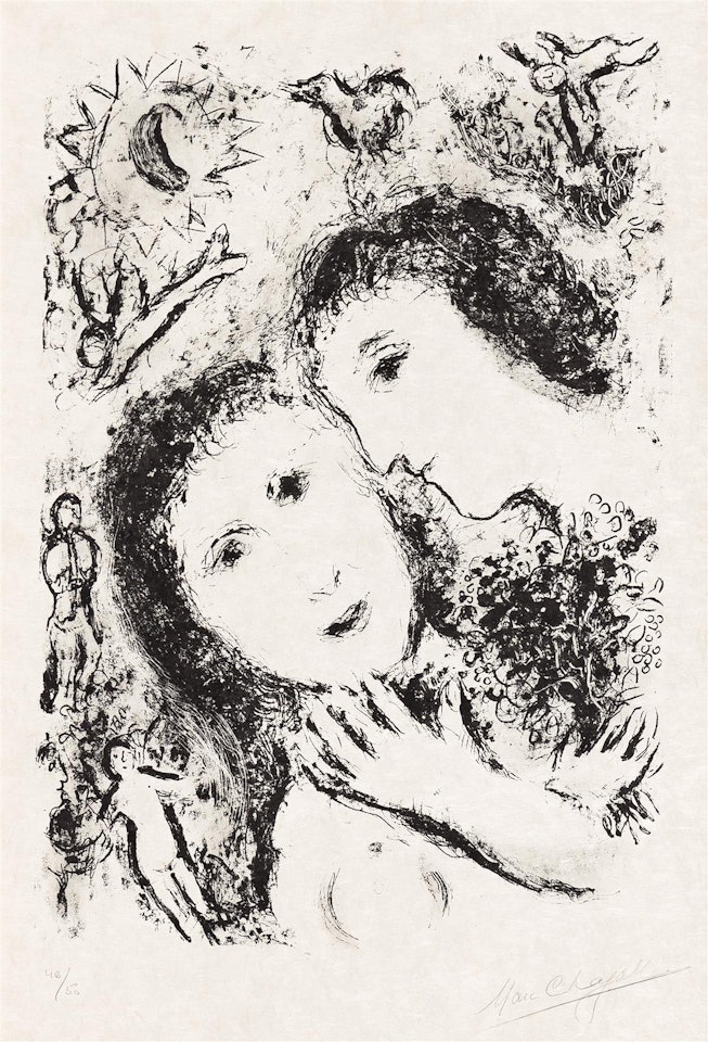 Le Couple aux Anges by Marc Chagall