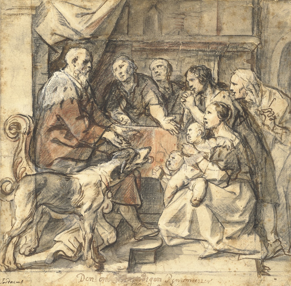 L"Économe infidèle face aux débiteurs de son maître (?) by Jacob Jordaens