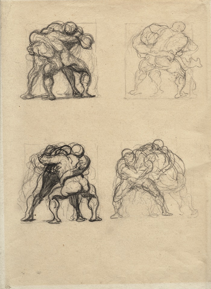 Les lutteurs by Honoré Daumier