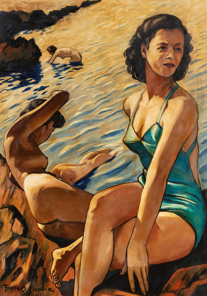 Quatre femmes au bord de l'eau by Francis Picabia