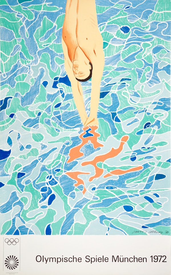 Diver Poster for Olympische Spiele München by David Hockney