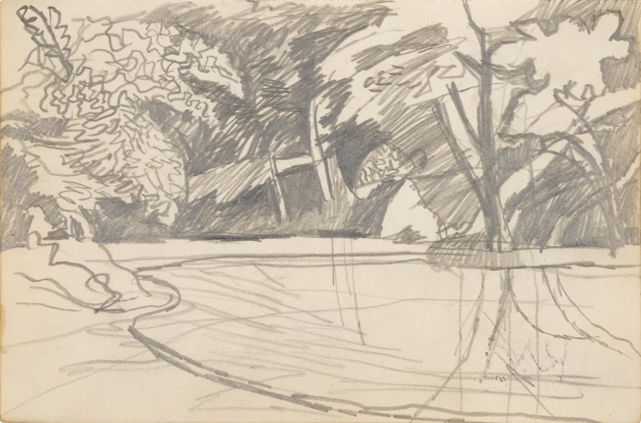Pond and Trees by Keith Vaughan