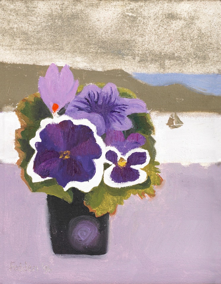 Petunias, Pansy & Crocus by Mary Fedden