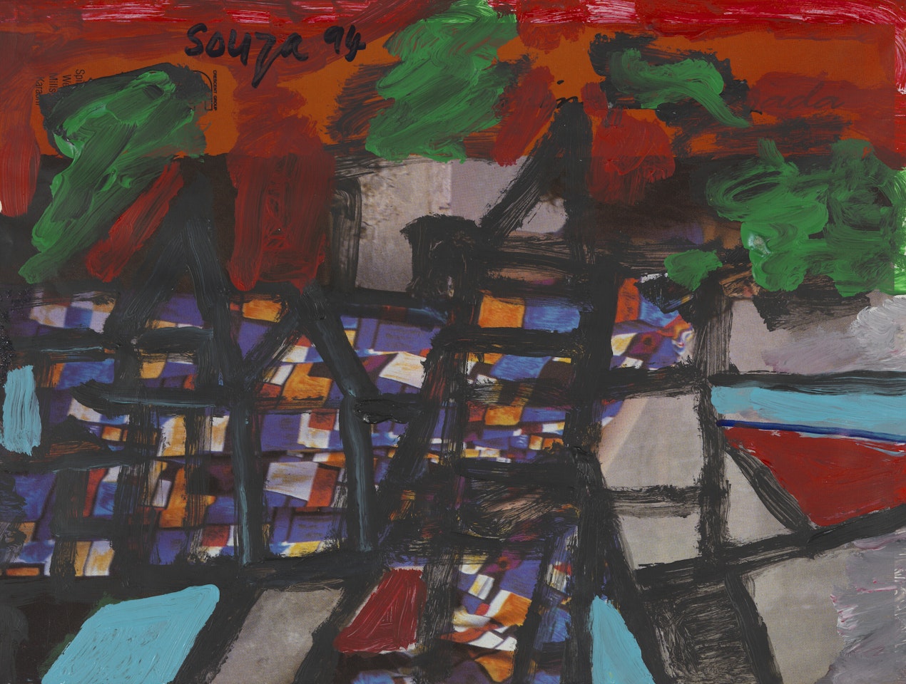 Untitled (Red Landscape) by Francis Newton Souza