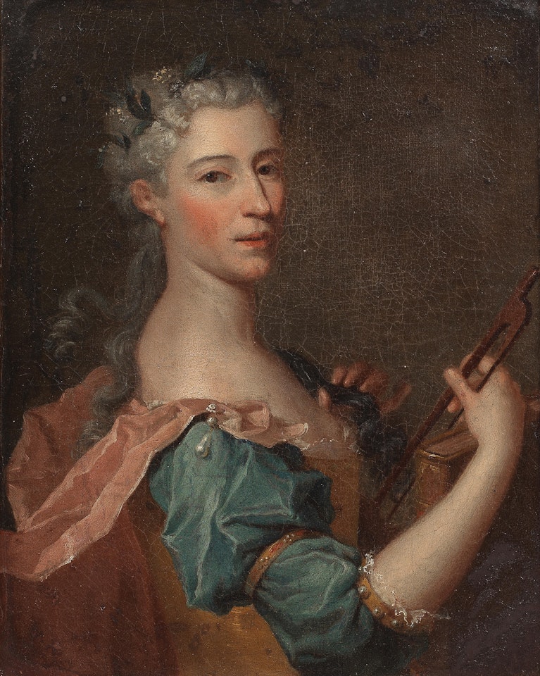 Portrait of a lady, half-length, as Music by French School