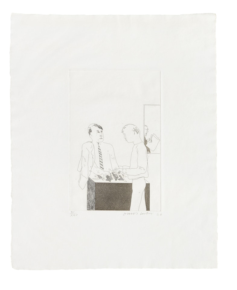 He Enquired after the Quality from  Illustrations for Fourteen Poems from C.P. Cavafy by David Hockney