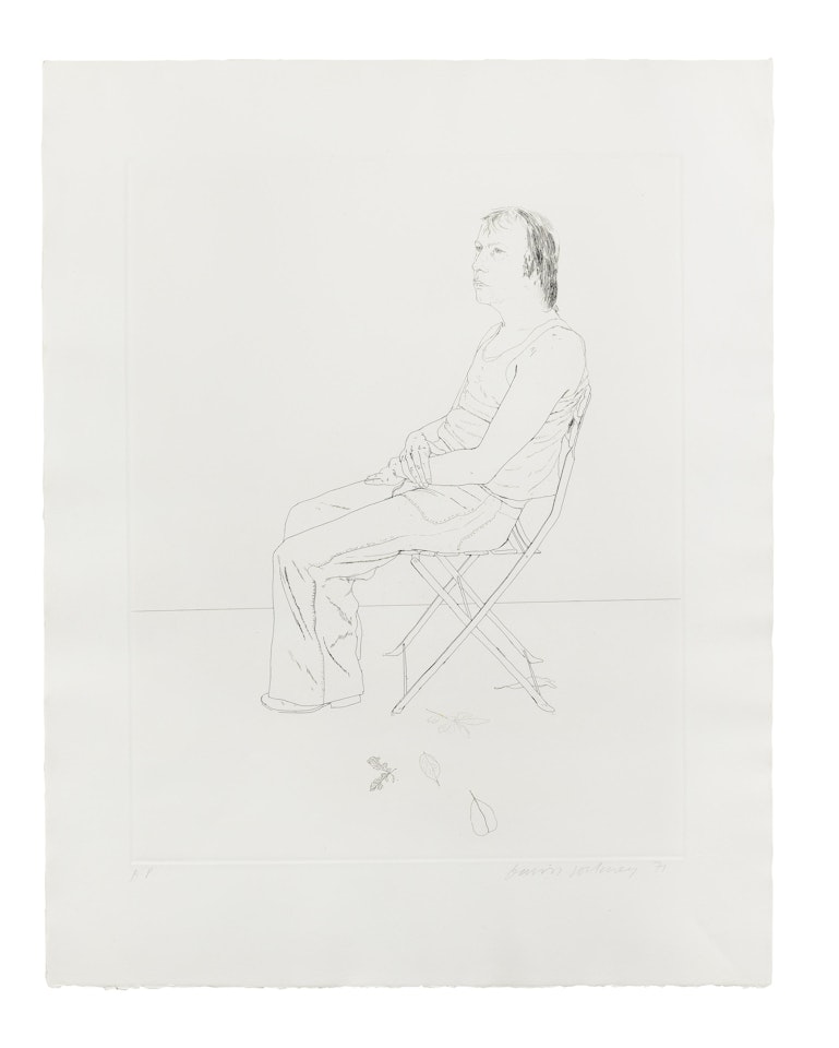 Mo with Five Leaves by David Hockney