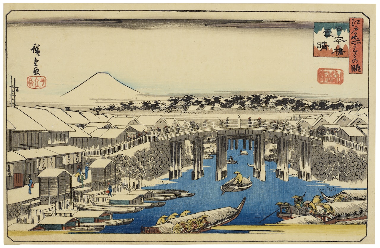 Nihonbashi yukibare (Clear weather after snow at Nihonbashi Bridge) by Utagawa Hiroshige