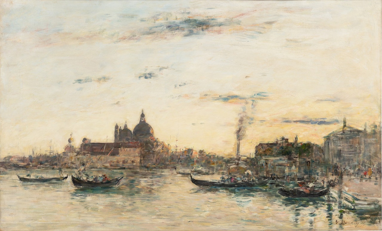 Venise, la Salute, la Piazzetta et le grand canal le soir by Eugène Boudin