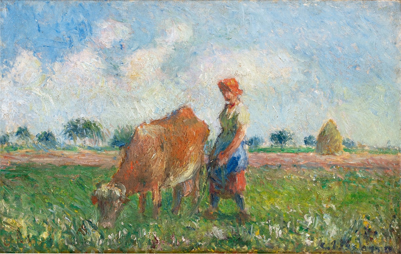 La vachère by Camille Pissarro
