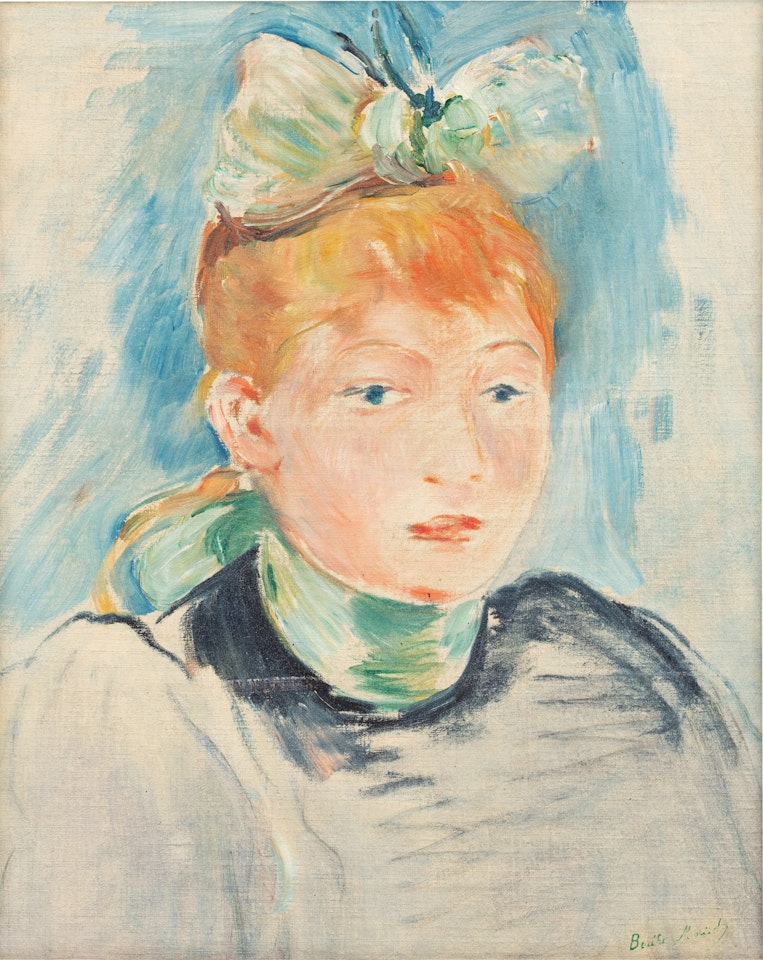 Jeune fille rousse en chapeau by Berthe Morisot