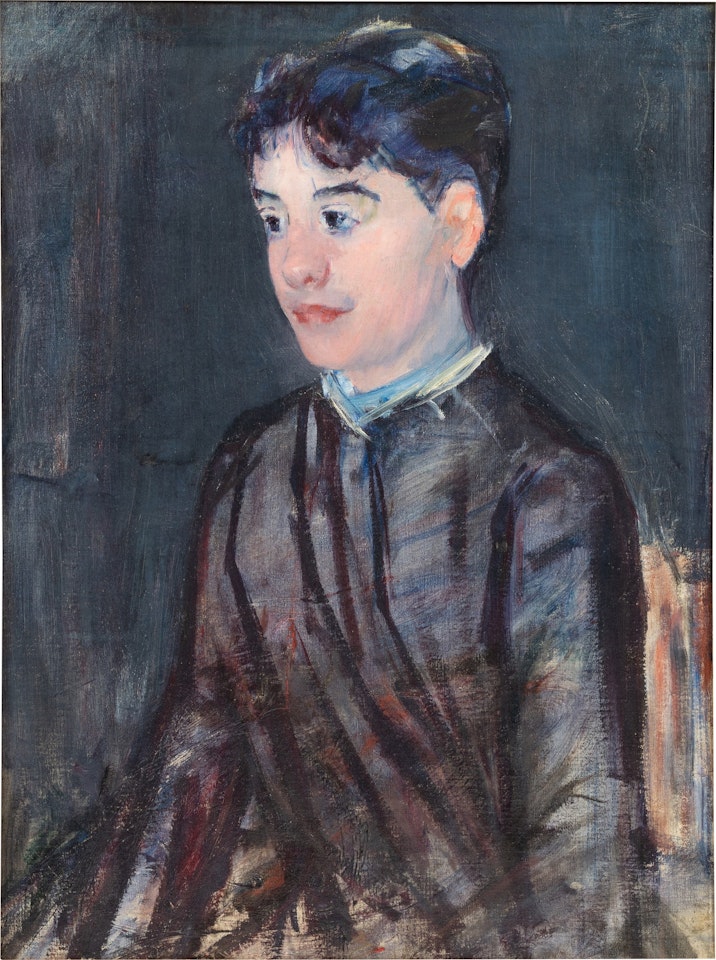 Jeune fille en noir regardant à gauche by Mary Cassatt