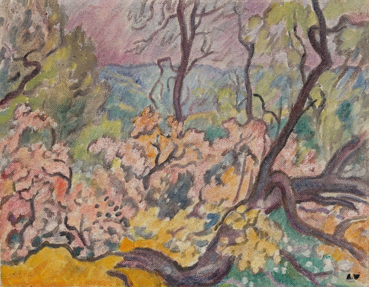 Arbres en fleurs dans la forêt by Louis Valtat