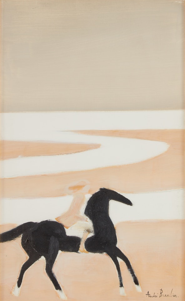 Cavalière sur la plage by André Brasilier