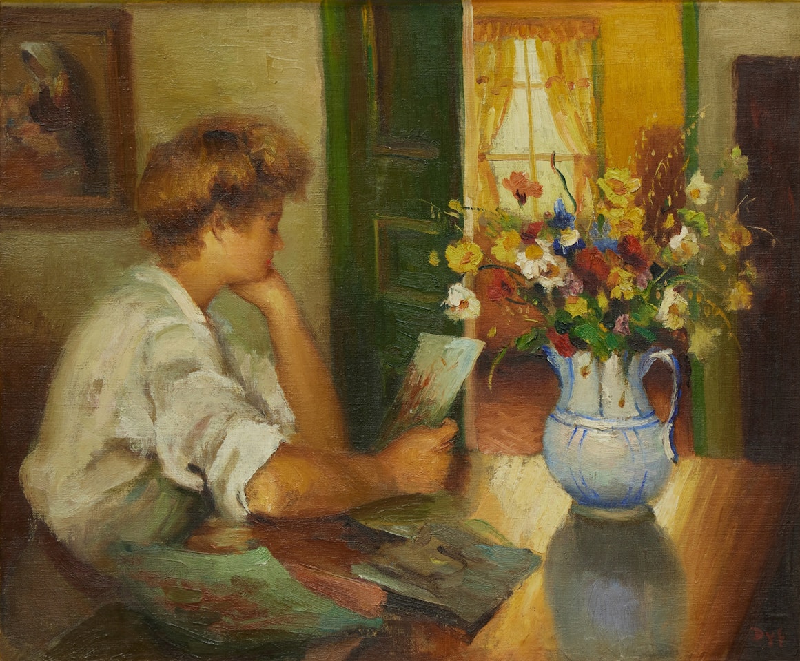 Catherine Guérin à la lecture by Marcel Dyf