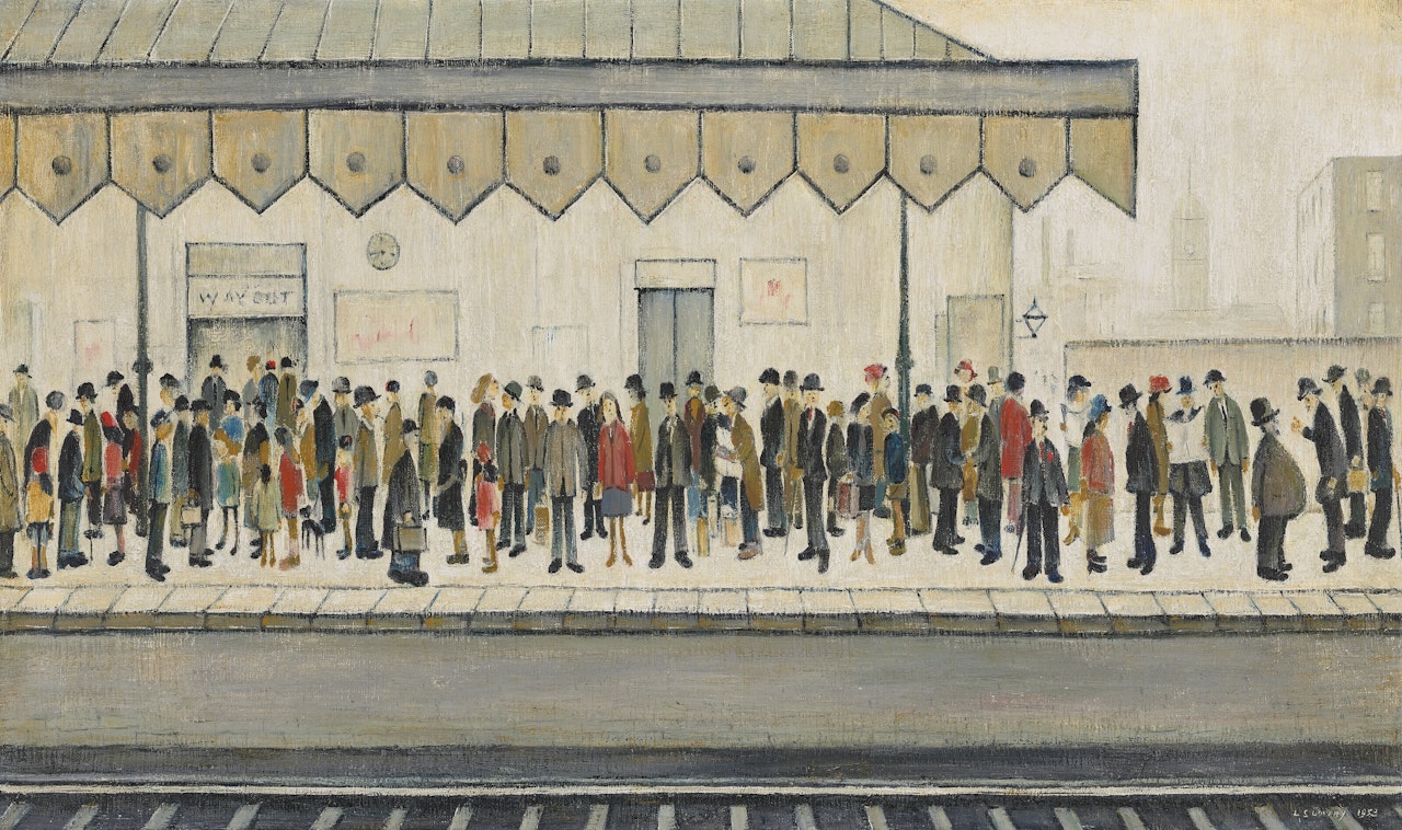 The Railway Platform by Laurence Stephen Lowry